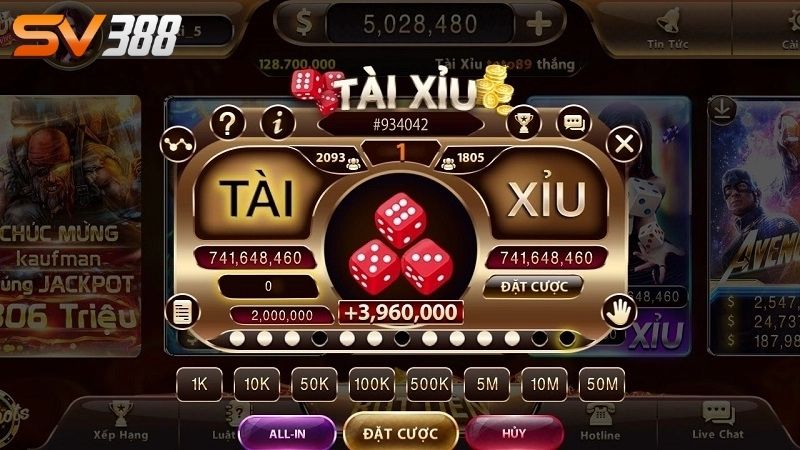 Tài xỉu online SV388: Tỷ lệ thắng cao, giao diện đẹp mắt 2 Tài xỉu online SV388