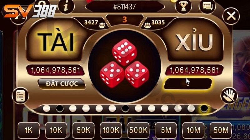 Tài xỉu online SV388: Tỷ lệ thắng cao, giao diện đẹp mắt 1 Tài xỉu online SV388